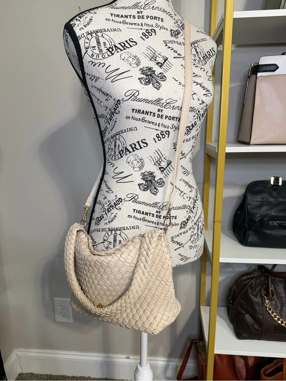 Simply Southern Cream Woven Shoulder Bag with Crossbody Strap